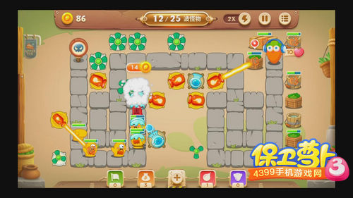 保衛(wèi)蘿卜3集市第4關(guān)攻略